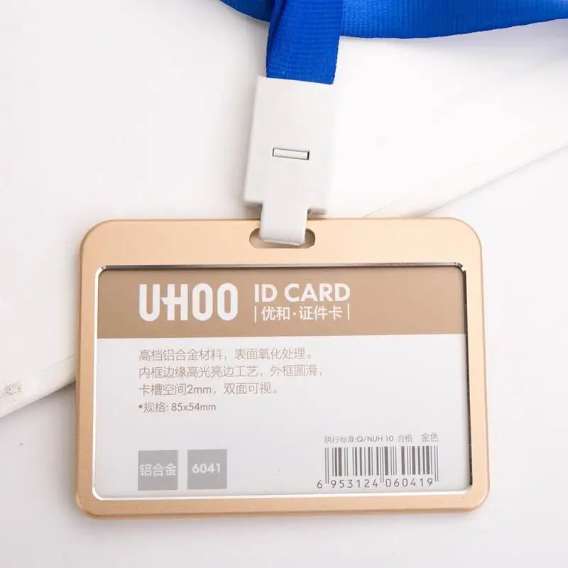 

1PC Aluminum Business Work Card ID Badge and Adjustable Lanyard Holder Protector
