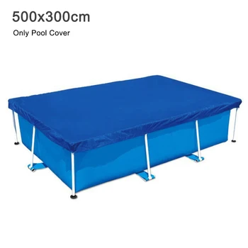 

500x300cm Pool Cover Rainproof Dust Cover Waterproof Tarp Rectangular Swimming Pool Cover Frame Pool Cover Family Garden