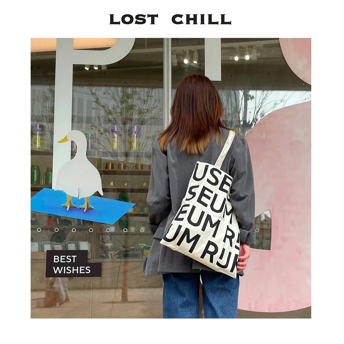 

Холщовая Сумка-тоут с надписью Lost Chill для женщин и девочек
