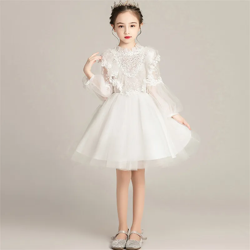 Элегантное Пышное Платье принцессы винно-красного/белого цвета на день рождения, свадьбу, вечеринку детское платье-пачка