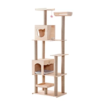 

Cat Climbing Frame Solid Wood Cat Litter Cat Tree One Cat Scratch Column Cat Toy Cat Jumping Platform Cat House Cat Supplies
