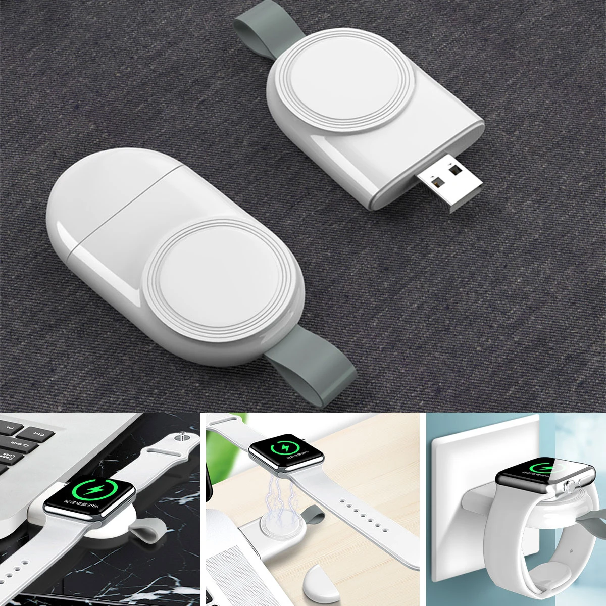 Tragbare USB Uhr Ladegerät Magnetische Drahtlose Ladegerät Für Apple Uhr Serie 6 SE 5 4 3 2 1 Adapter Wireless schnelle Lade