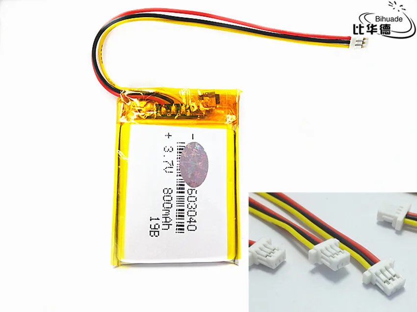 batería recargable del polímero de litio de 3.7V 1500mAh 604050 con el  enchufe del Pin del termistor 3