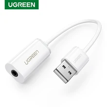 Ugreen karta dźwiękowa zewnętrzny Adapter USB 3.5mm USB do zestaw słuchawkowy z głośnikiem interfejs Audio do komputera PS4 karta dźwiękowa USB
