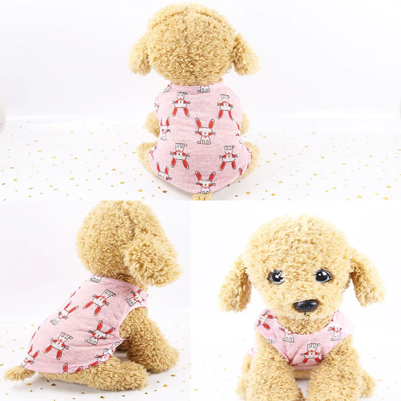 

Pet Dog Cartoon Pictur Vest Little Medium Dog Cat Spring Summer Clothes Dogs Cats Puppy Kitten Vests Pets Clothing Pets Supplies