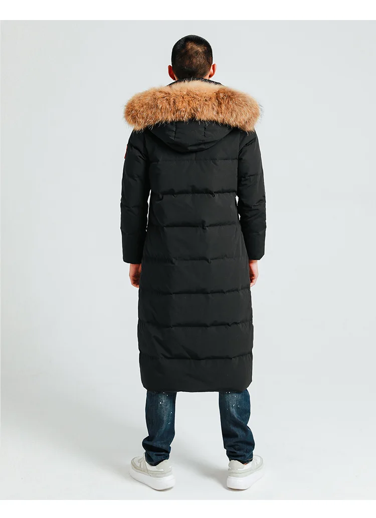 Европейский и американский мужской пуховик выше колена, уличная камуфляжная куртка на гусином пуху, мужское пальто, зимнее пуховое пальто