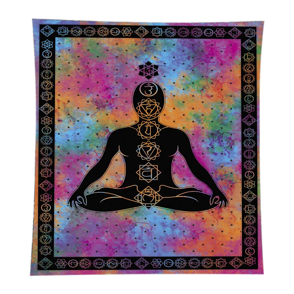 

Print Bedroom Hanging Decor Wall Tapestry Studio Room Tablecloth Carpet Seven Chakra Buddha Multipurpose Yoga Meditation Art