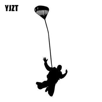 

YJZT 6.5CM*17.6CM Parachute Jumper Man Vinyl Decal Fashion Car Boby Decoration Stickers Accessories C31-0331