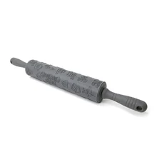 Рождественская Выгравированная рельефная силиконовая Скалка DIY для печенья, теста, кондитерских роликов