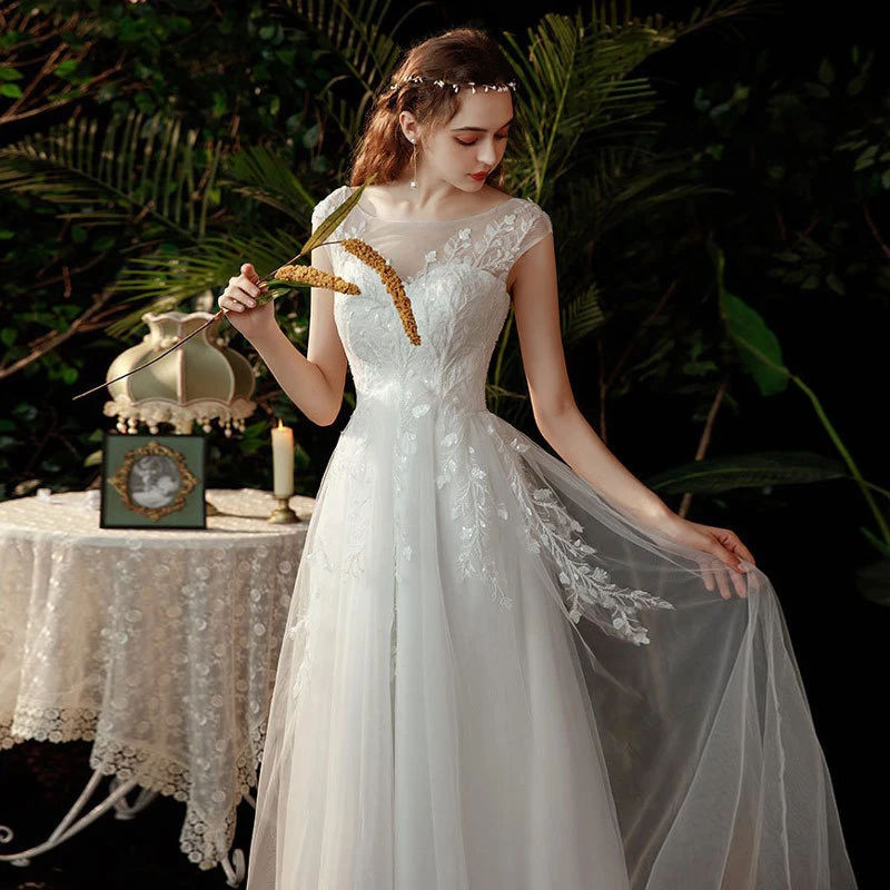 Wedding Dress Longue Robe Soiree Simple ...
