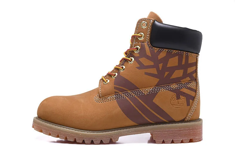 TIMBERLAND/оригинальные мужские Ботильоны премиум-класса с рисунком дерева; мужская повседневная обувь из натуральной кожи; Цвет пшеничный, желтый; размеры 40-45 - Цвет: as photo
