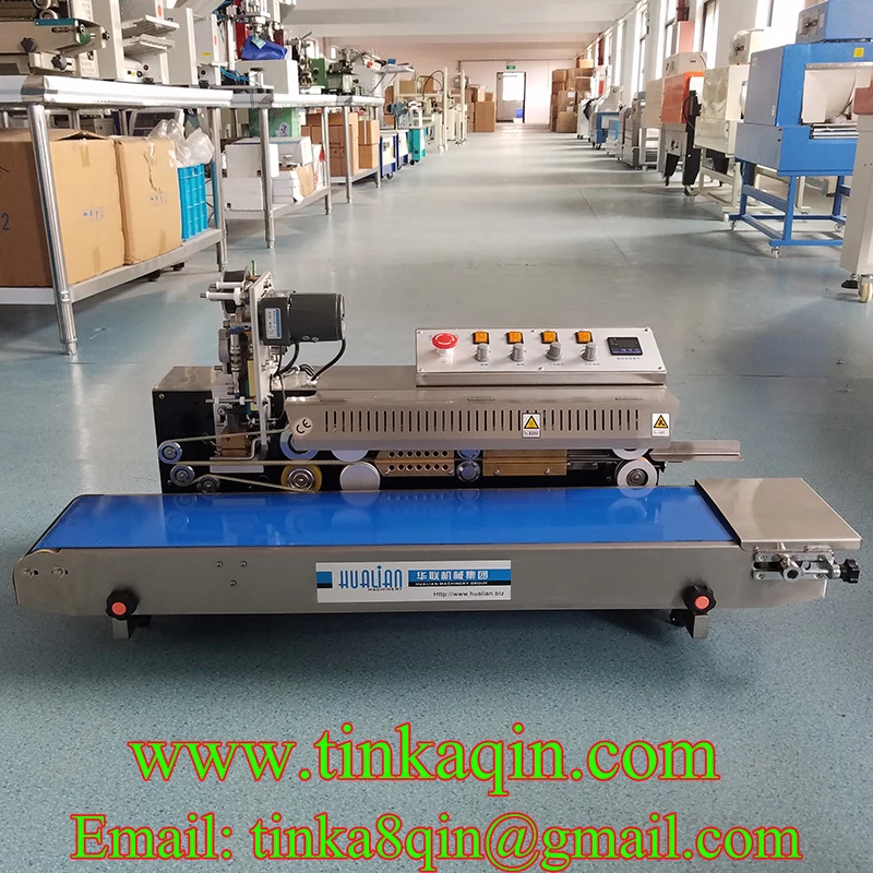 

FRS-1010I Hualian Ribbon printing continuous sealing machine EXP coding and sealing machine Plastic bag aluminum foil bag food
