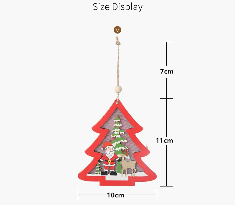 Деревянная новогодняя елка светильник светодиодный подвесной орнамент украшение Новогоднее Рождественское украшение для дома