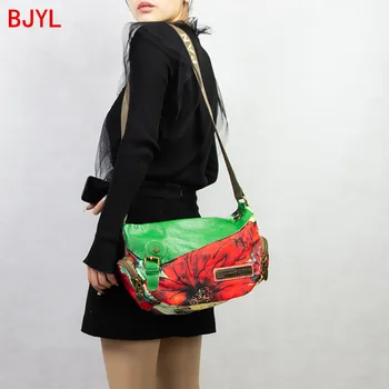 

2020 New Luxury Fashion Leather Women Handbag Flowers Ladies Shoulder Crossbody Bag Leisure Travel Bags Print Diagonal Female