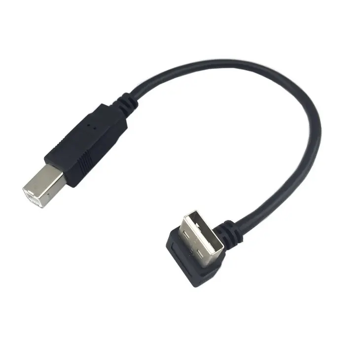 USB кабель 90 градусов вниз угловой USB2.0 A штекер к USB2.0 B Мужской кабель принтера 20 см