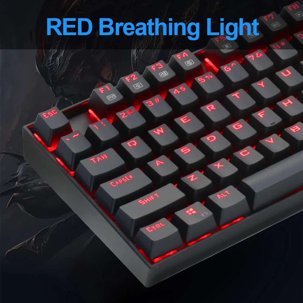 Redragon Mitra K551 USB Mechanical Gaming Keyboard Blue Switch DIY 104 Key Backlit PC Gamer Russian Keycaps Or Spanish Sticker