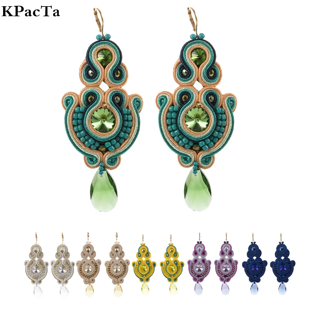 KPacoTa 2023 Women spring New Fashion Earrings for Women Vintage Soutache Handmade Luxury Tassel Earrings Jewelry Party Gift