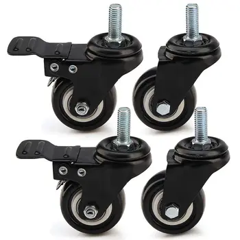 

4 x Heavy Duty 50mm PU Swivel Castor Wheels Trolley Furniture Caster