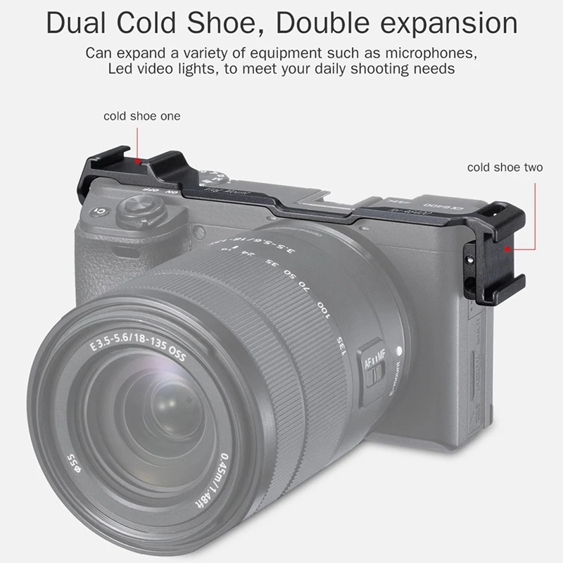 Ulanzi двойной Холодный башмак кронштейн для sony A6400 Профессиональный Vlogging L Пластина удлинитель для микрофона светодиодный светильник видео