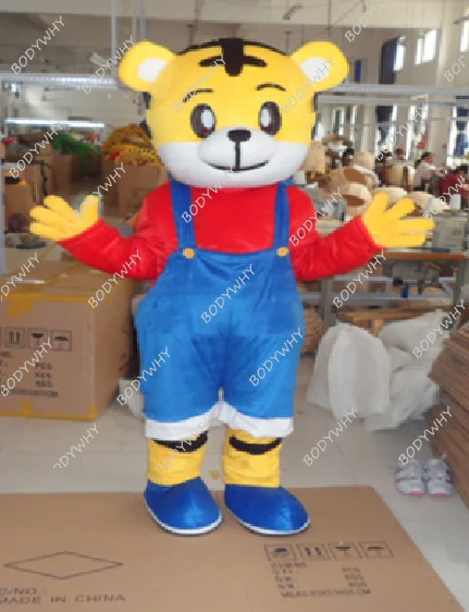 Костюм талисмана Тигра костюмы косплей вечерние костюмы животных Необычные наряды реклама продвижение карнавал Хэллоуин Взрослый размер