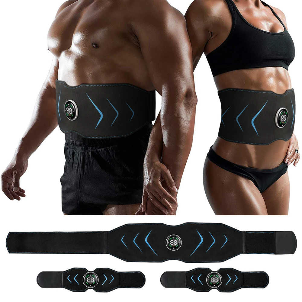 Body Slimming Belt Electric Abdominal Trainer Muscle Stimulator Toner Weight Loss New Smart EMS Fitness Vibration Belt Unisex
