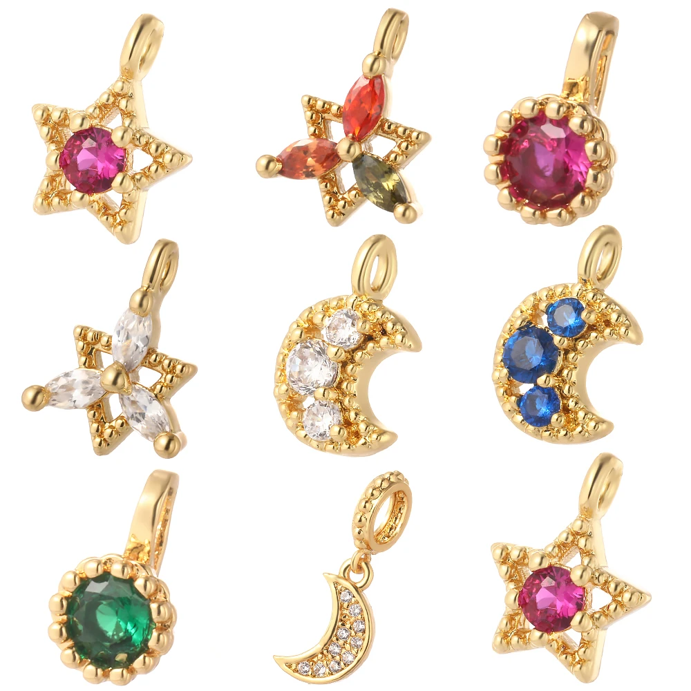 Big Zircon CZ Star Charms for Jewelry Boho Diy Earring Necklace Bracelet Wholesale Lots Bluk Etsy|Charms| - AliExpress