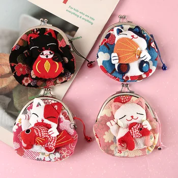 

Cute Japan Style Women's Wallet Lucky Cat A Variety Of Image Zero Purse Women Student Gift New Mini Bag Portable Female Wallet