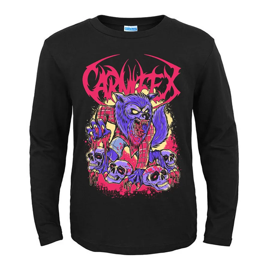 9 дизайнов Carnifex рок Мужская и женская рубашка с длинными рукавами Панк 3D череп кости Смерти тяжелый мелодичный металлический демон футболка для скейтборда