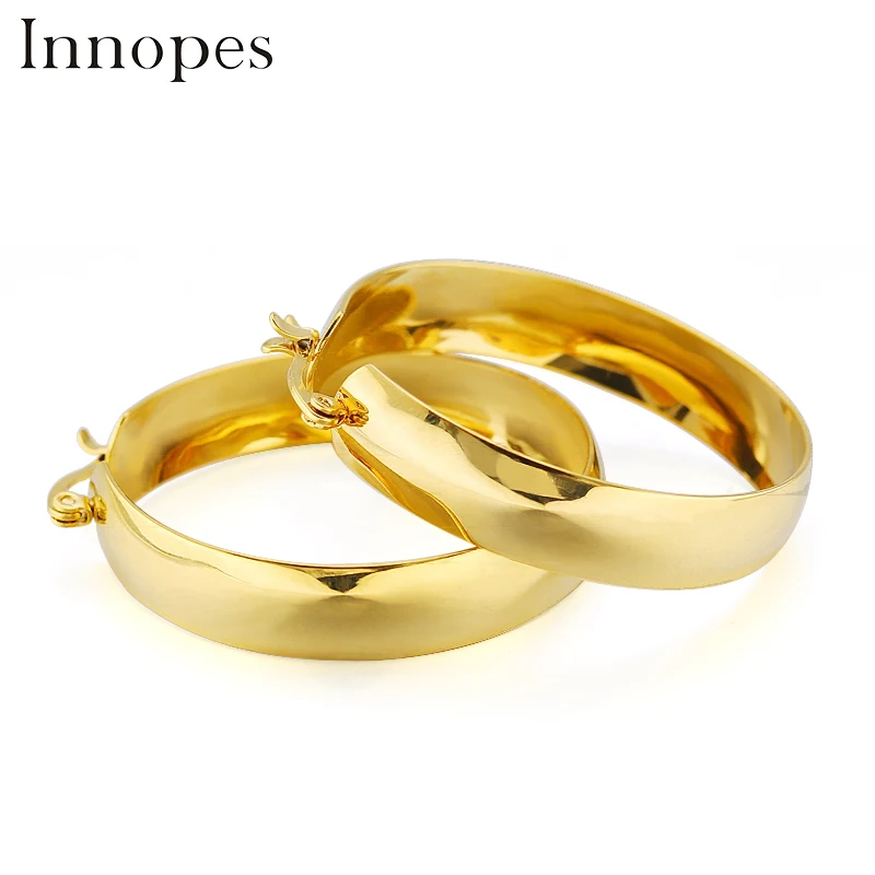 Innopes Fashion Gold Hoop Earrings For Women Girl Wide Long Tassel Small Big Hoop Earring Female Brincos Bohemian Jewelry Gifts