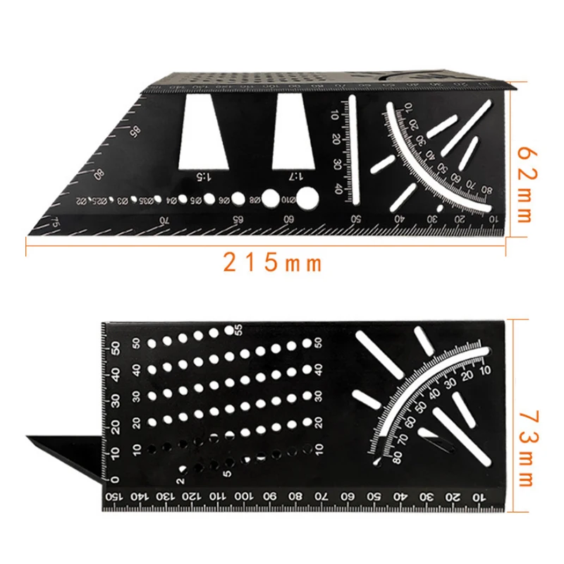 Woodworking Square Size Measure Ruler 3D Mitre Angle Measure Tool for Measuring Timber Pipes ALI88