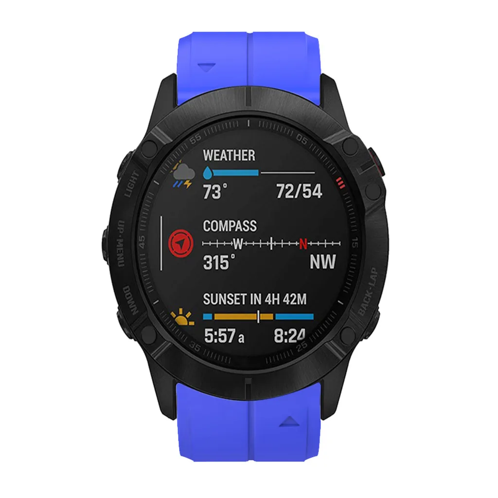 Цветной мягкий силиконовый спортивный ремешок для Garmin Fenix 6X/Fenix 6XPro резиновый ремешок для часов Ремешок 26 мм ремешок для часов# H15
