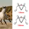 Stainless Steel Horse Bit Copper Mouth Sweet Iron W/Curb Hooks Chain with Silver Trims Harness Antirust for Training Equipment 4