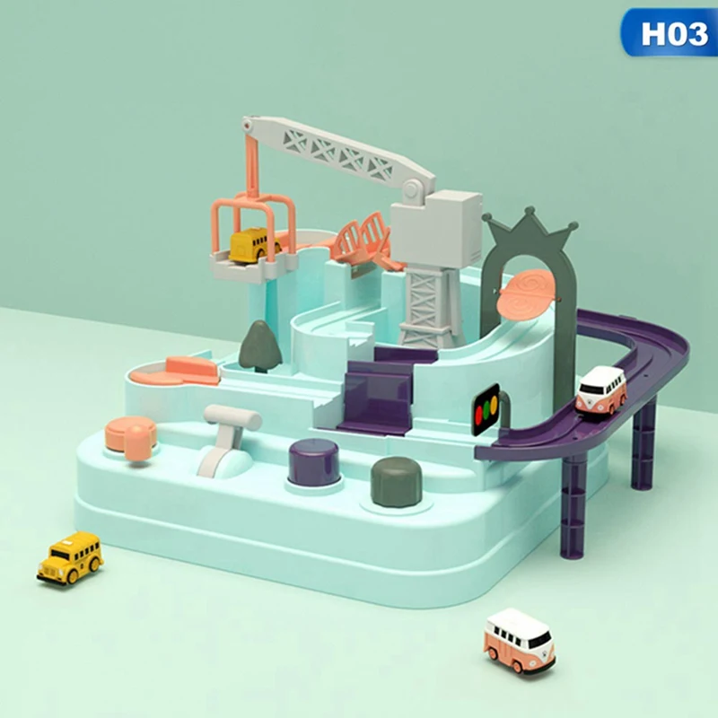 Music Lights Car Adventure Track Toys Parking Children Educational Toys For Children House Play Game