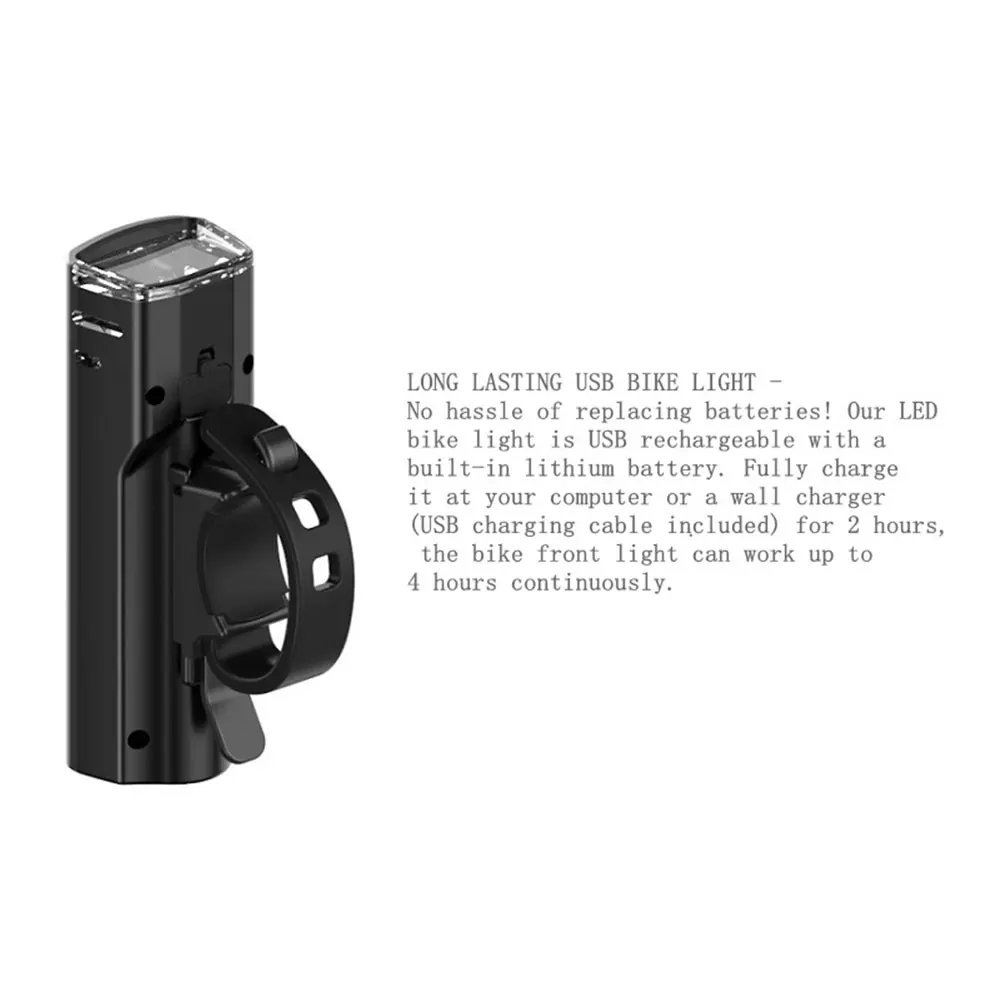 Bike Light USB Rechargeable 4 Mode Bicycle Front Light lamp Bike Headlight Waterproof Cycling LED Flashlight Lantern For Bike