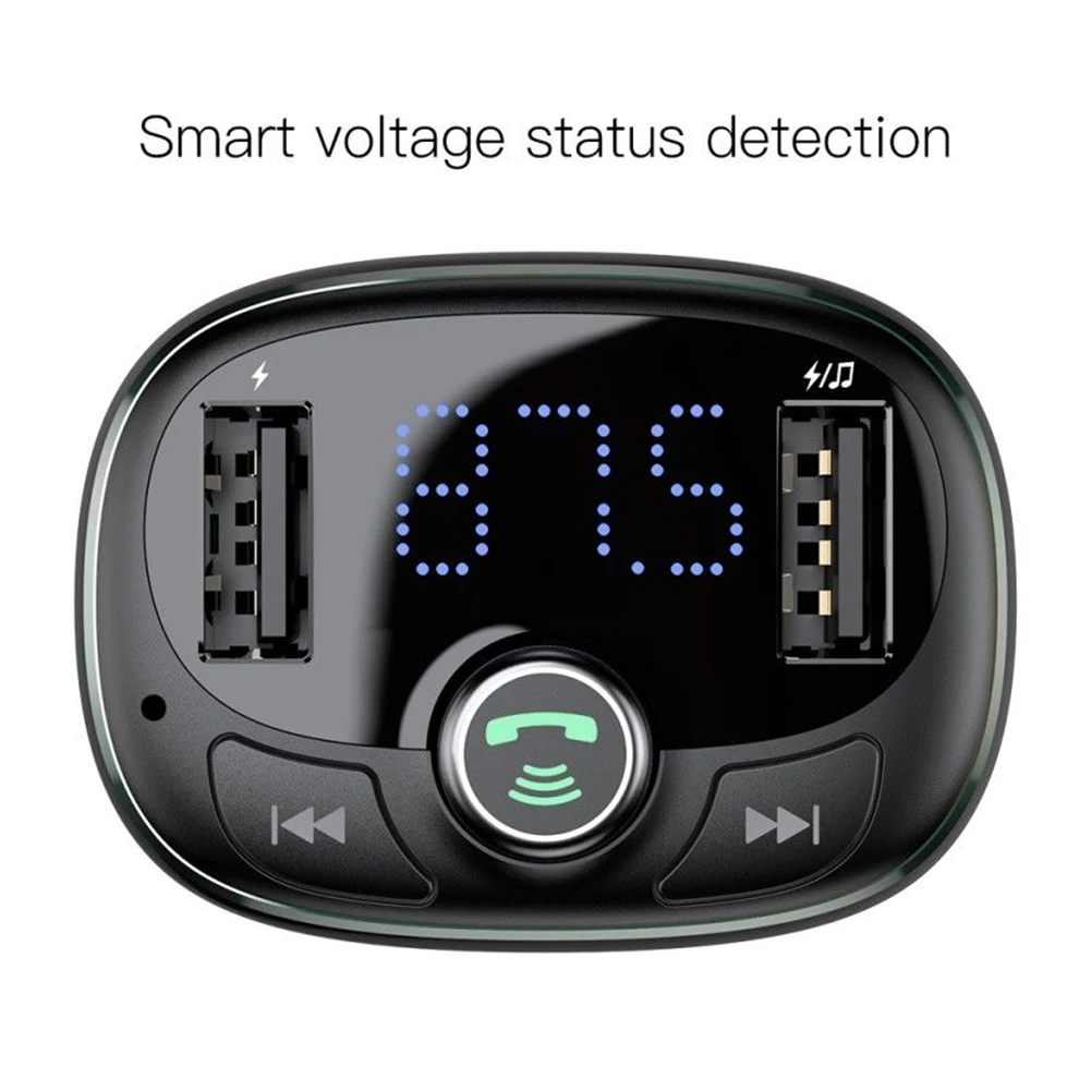Автомобильное зарядное устройство Bluetooth аудио fm-передатчик MP3-плеер Быстрый двойной USB адаптер громкой связи беспроводной модулятор