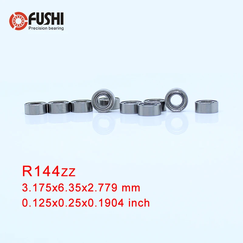 

R144ZZ Bearing ABEC-1 10PCS 1/8"x1/4"x7/64" inch Miniature R144 ZZ Ball Bearings For RC Models