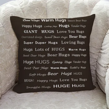 

Valentine'S Day Hug Pattern Pillow Covers Cases Cushion Pillowcase Square Print