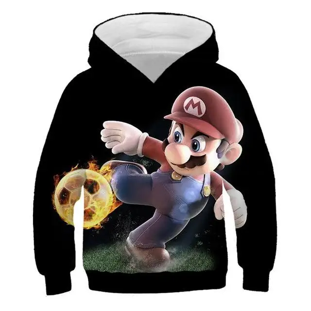 Детский свитер с капюшоном в мультяшном стиле; Модный Детский свитер с 3d принтом; толстовка с изображением Марио; одежда для отдыха для мальчиков и девочек; толстовка с капюшоном - Цвет: TNT-939