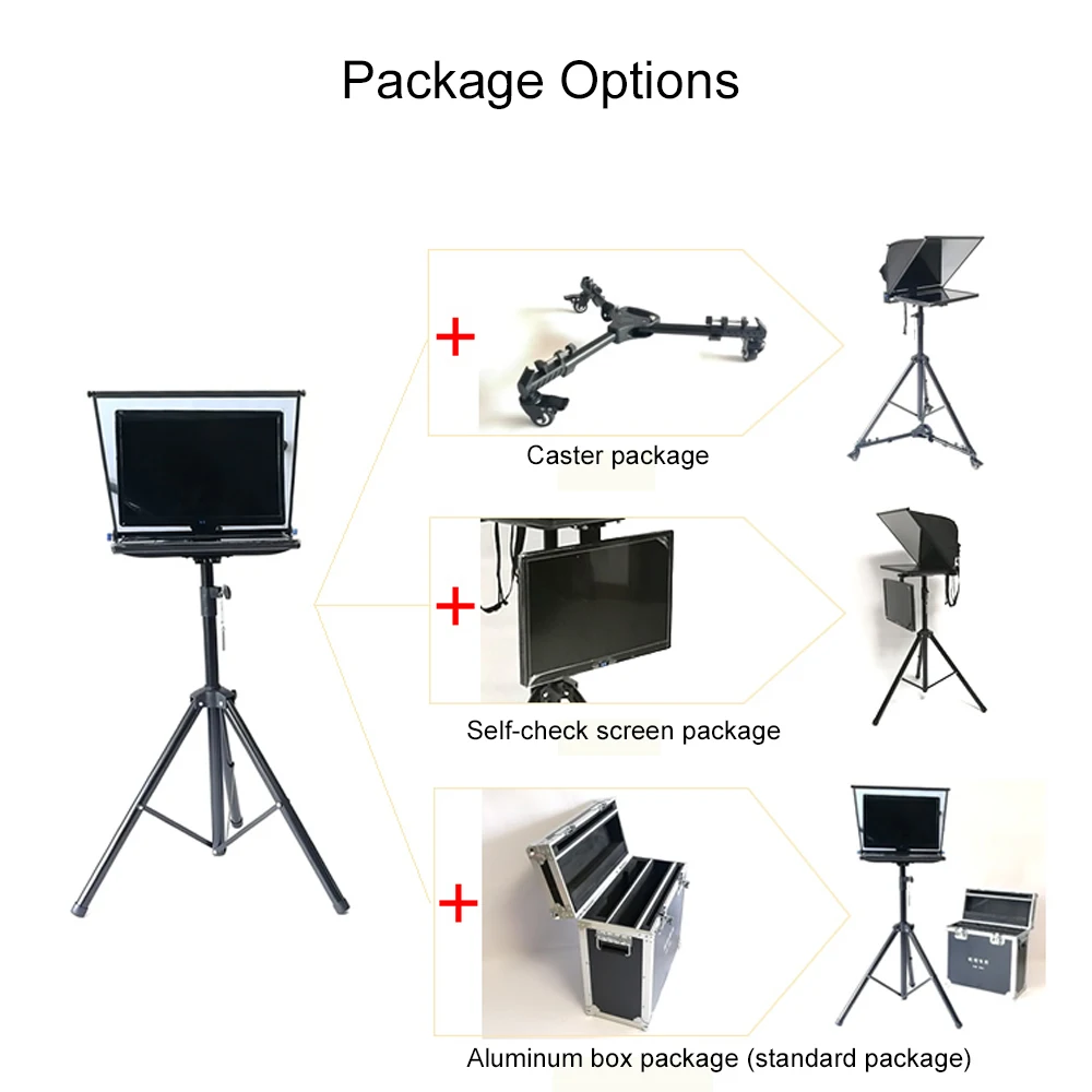 YISHI 20" Folding Portable Teleprompter for Interview Speech Studio Live Stream Business Video