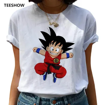 

Dragon Ball Z Harajuku Funny T Shirt Women Kawaii Son Goku Anime T-shirt Super Saiyan Print Tshirt 90s Graphic Top Tees Female