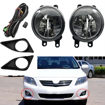 

2pcs Fog Light Covers For Corolla 2008 2009 2010 Fog Lights Hoods Front Bumper Fog Covers Grille Grill + wire kit