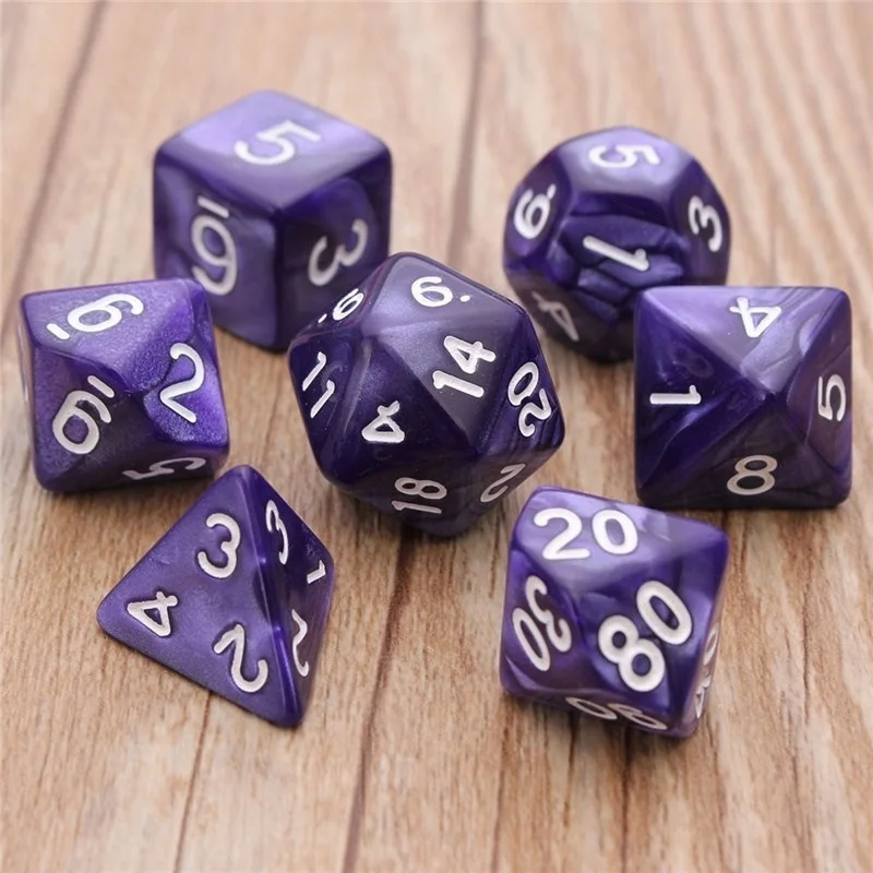 Поперечная граница поставки товаров TRPG мульти-кости граненые/кости(7/группа) DND Ran Группа ролл жемчуг фиолетовый