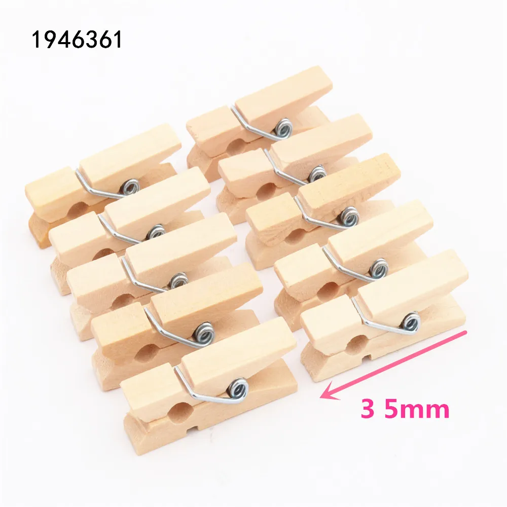 10pcs 35mm 25 мм, 35 мм, 45 мм, 60 мм, 72 мм, цветные деревянные зажимы для фотографий, прищепки, декоративные зажимы, школьные офисные зажимы - Цвет: 10pcs 35mm