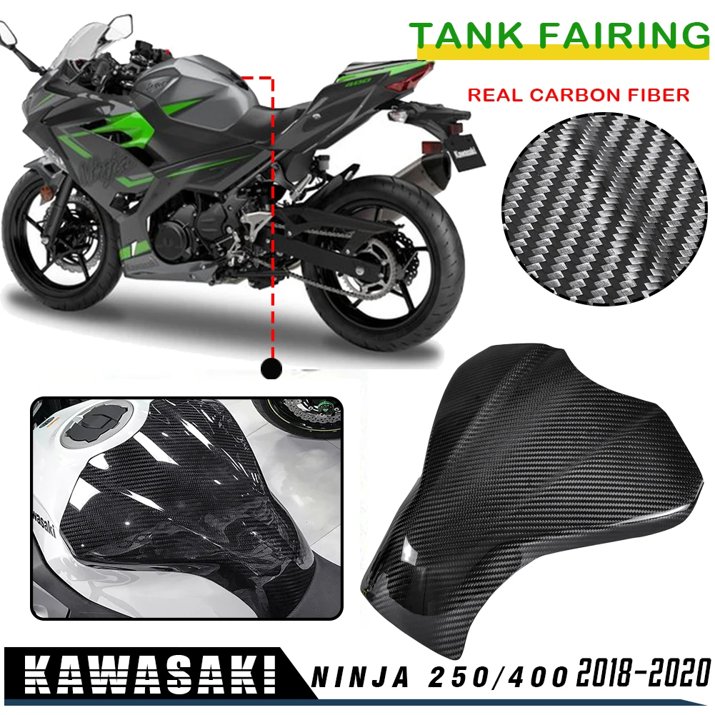 Крышка мотоцикла топливный бак масляный бак обтекатель Крышка Реальные углеродного волокна передней крышки топливного бака автомобиля для Kawasaki Ninja 400 ниндзя 250