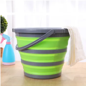 

New silicone folding large-capacity bucket saves space, washable fishing camper bucket kitchen supplies CY528