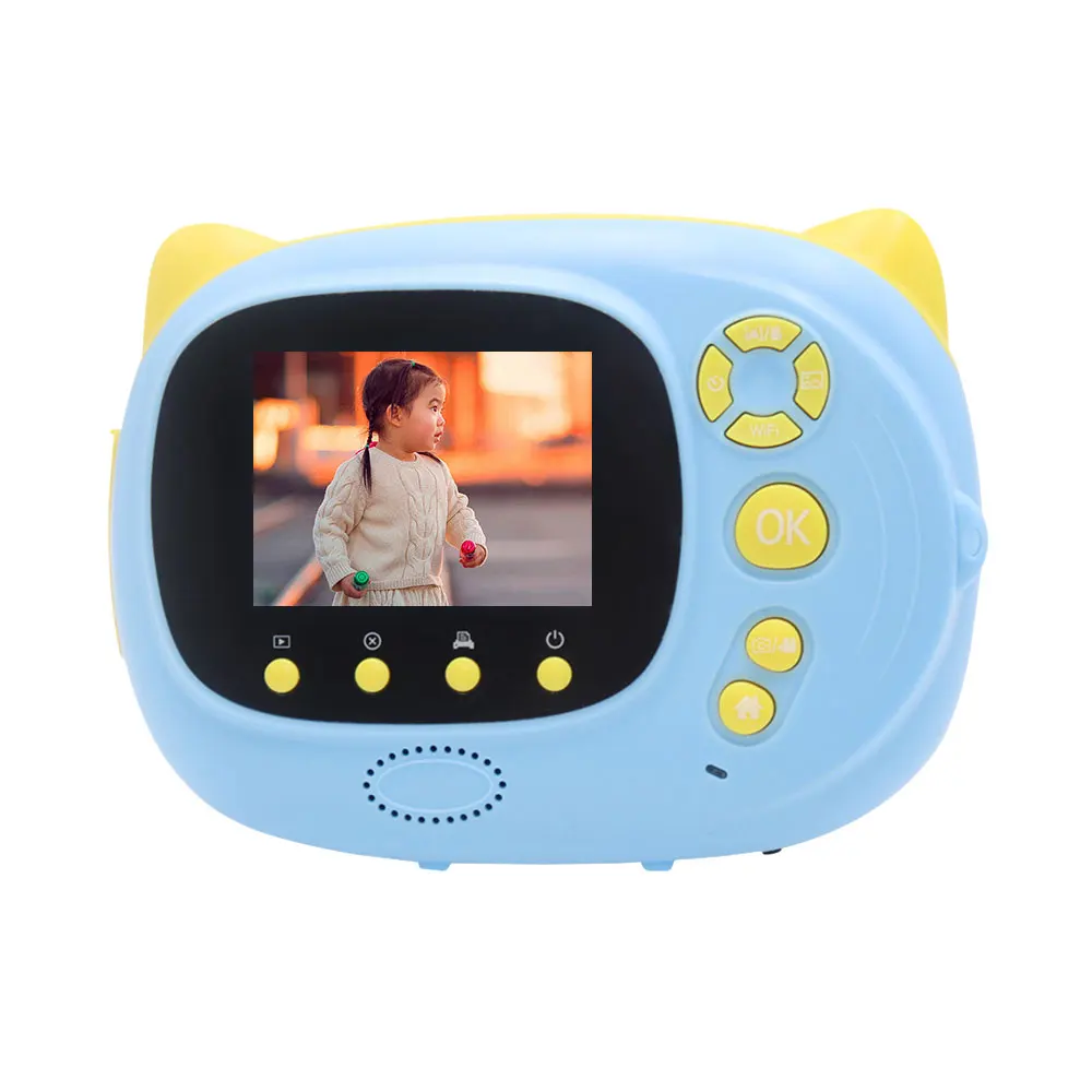Детская Цифровая камера 1080P Full HD мгновенная печать видео видеокамеры профессиональные детские камеры с 2,4 дюймов IBS lcd wifi камеры - Цвет: Kids Camera-Blue