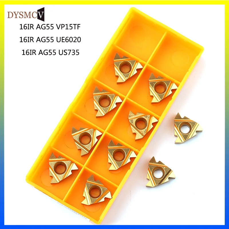 

10pcs 16IR AG55 VP15TF UE6020 US735carbide inserts Thread Turning tool cutting tool Lathe Tools Milling cutter tool