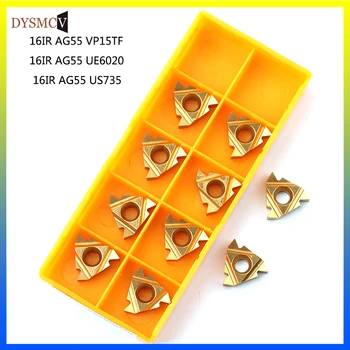 

10pcs 16IR AG55 VP15TF UE6020 US735carbide inserts Thread Turning tool cutting tool Lathe Tools Milling cutter tool