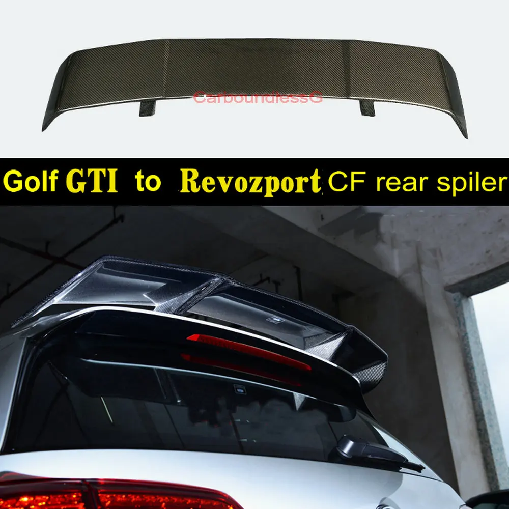 TYPEB Spoiler GT/RevoZport углеродное волокно Передняя губка CF заднее крыло спойлер боковые юбки диффузор для V W Golf 7 GT I Rline R кузов бамперы - Цвет: TYPEB Spoiler
