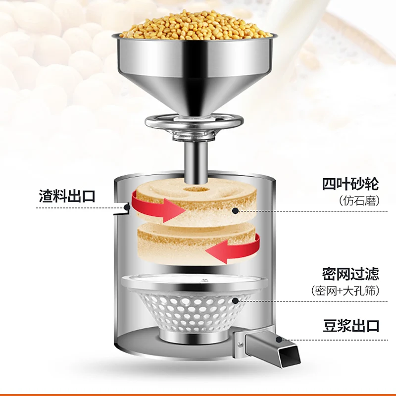 Commercial 40kg/h household soybean milk machine soybean grinder